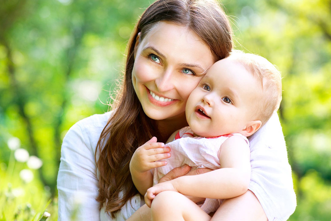 Mom and her cute baby