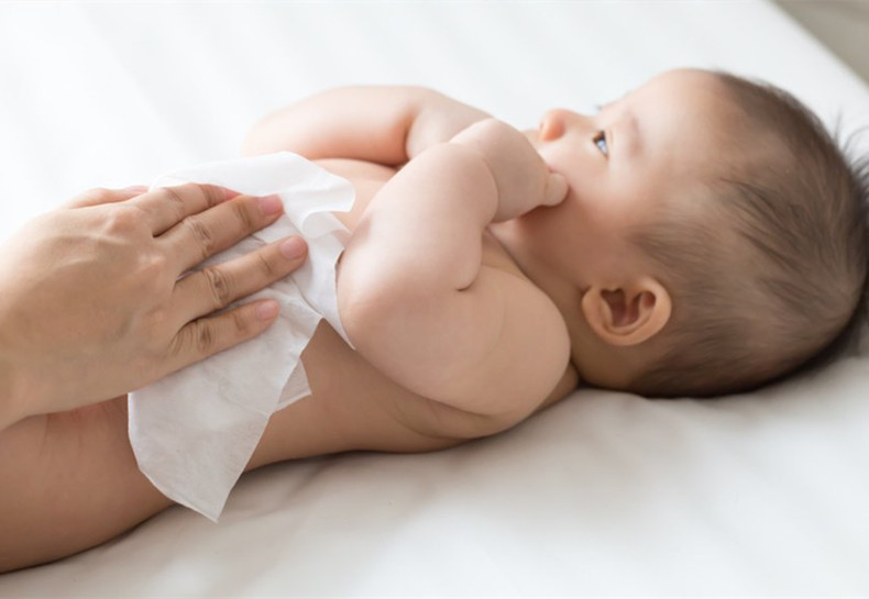 biodegradable wipes and a healthy baby